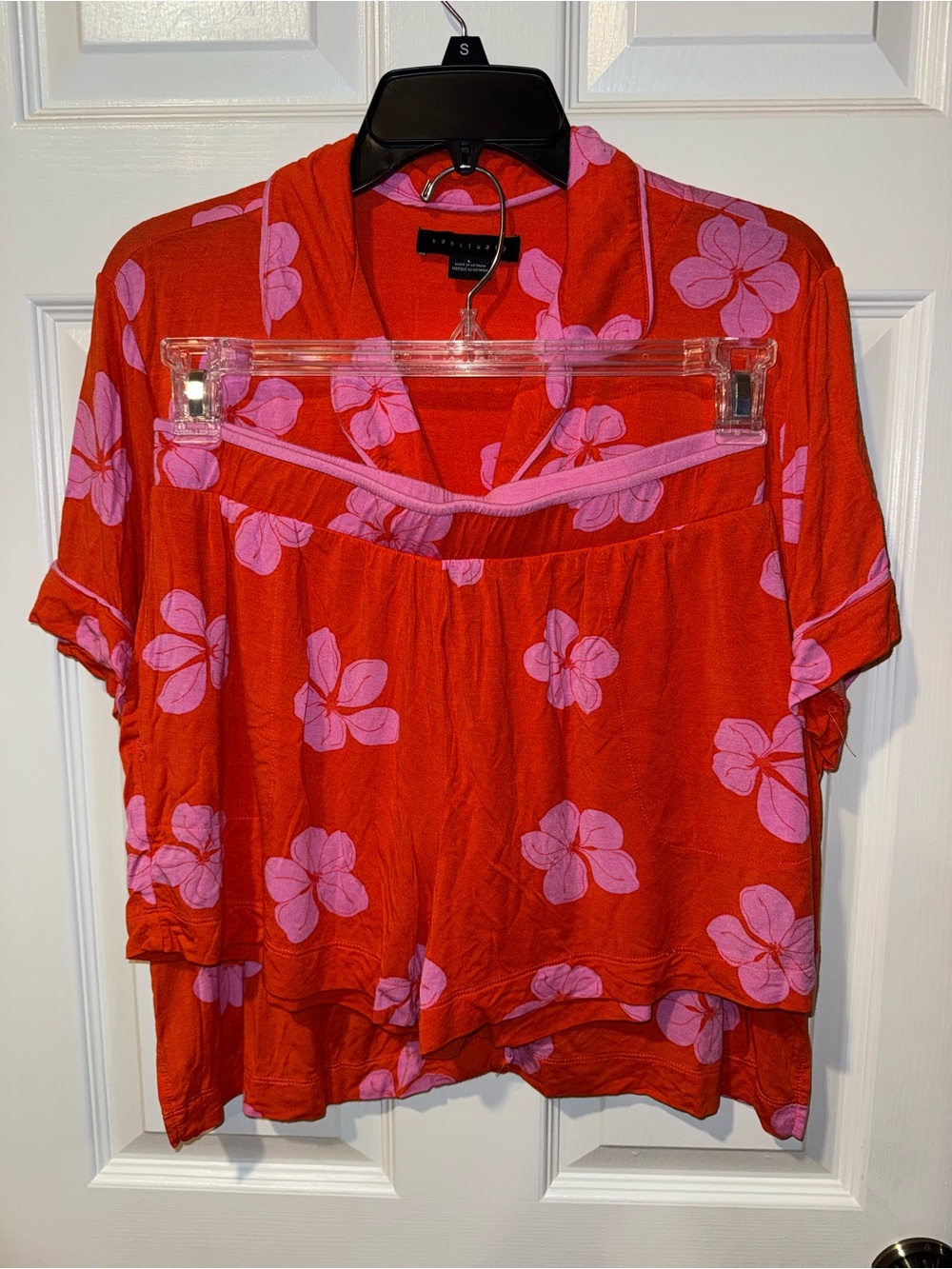 Orange & Pink Floral 2 Piece Women's Pajamas